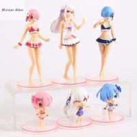 ชุดว่ายน้ำมาร์เกรุ่น Q Miniatures Rem Ram โมเดลฟิกเกอร์สะสมตุ๊กตาของเล่น Re: ชีวิตในโลกที่แตกต่างจากศูนย์เรมรูปแกะสลักของเล่นโมเดลรูปสัตว์ตุ๊กตาประดับ