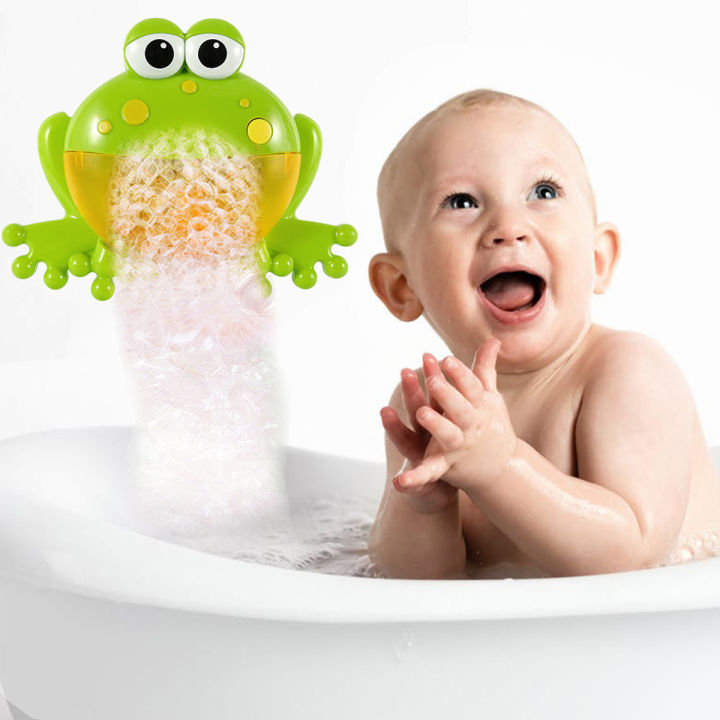 aov-baby-bath-bubble-toy-กบไฟฟ้า-bubble-blower-พร้อมเพลงน่ารักการ์ตูนรูป-bubble-machine-toy