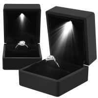 ◑▫✹ Jewelry Box with Light for Display Gift Earring Necklace Engagement Rings Case Packaging Showcase LED Boxes Cases Packaging Box