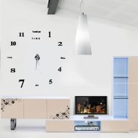 【Must-have】 Modern DIY Large Wall Clock Kit 3D Mirror Sur Sticker For Home Office Room