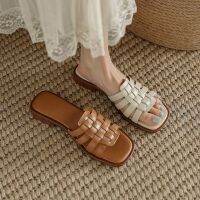 ขายดีที่สุด ioztt2023 - /✟✢✸ Mr Ancient Roman Shoes Female Slippers 2023 Wear Flat Soft Microfiber Leather Thick Heel