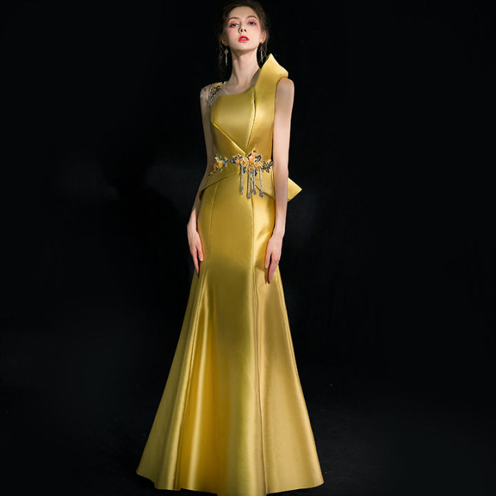 Eaglely Luxury Formal Event Js Prom Gold Bling Bling Sequins Glitter Evening Dress Dinner Party