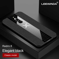 LEEWINDA เคสโทรศัพท์ Redmi 8,การต่อสู้สามแบบผ้าขอบนิ่มกันกระแทกฝาหลัง