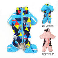 Winter Dog Clothes Windproof Luxury Warm Dog Coat Jumpsuit Reflective Small Snowsuit with Zipper Overalls for Boy&amp;Girl Dogs