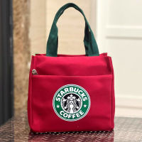 Starbuck ร้านเรือธง Starbuck กระเป๋าผ้าใบไปทำงานกระเป๋าถือ Trumpet ออกไปข้างนอกแฟชั่น2022ใหม่กระเป๋ากล่องข้าวกลางวันคุณแม่