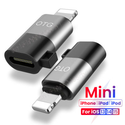 USB ประเภท C ถึง 8-Pin OTG Adapter สำหรับ iPhone 13 12 11 Pro Max XR 2A Fast ชาร์จข้อมูลสายแปลงสำหรับหูฟัง U Disk-kdddd