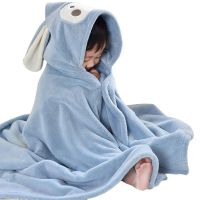 【DT】hot！ Newborn Cartoon Blanket Infant Coral Fleece Baby With Hood Beach Bathrobe 0-18 Year