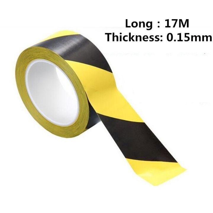 Black Yellow Safety Warning Color Tape Sticker 17M Workplace Safety Products Warning Tape Adhesives Tape