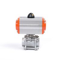 DN10 High Platform Pneumatic Ball Valve Three Piece 304 Stainless Steel Double Acting Cylinder High temperature resistant