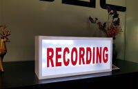 ข้ามกระจก  RECORDING กล่องไฟสัญญาณออกอากาศแสงสร้างสรรค์ไฟกลางคืนภายในบ้าน led กล่องไฟ