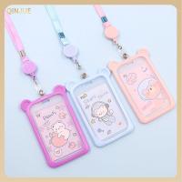 QINJUE 1PC น่ารักน่ารักๆ แบตสำรอง สายคล้องม้วนเก็บได้ เคสคลุมบัตรเครดิต ที่ใส่บัตร ซองใส่บัตรรถเมล์ ซองใส่บัตรประชาชน