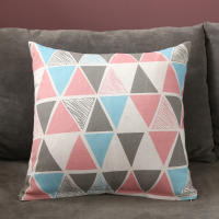 Geometric Plaid Throw Pillow Cushion Bolster With Pillow Core Pillowcase Linen Print Home Office Chair Waist Car Sofa 40*40CM