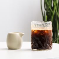 [ใหม่] แก้วลายน้ำ แก้วกาแฟ สไตล์เกาหลี แก้วน้ำ woody สั้น  ขนาด 300 ml