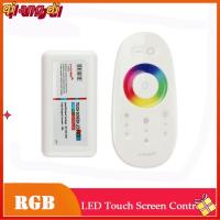 QIANGDI หน้าจอสัมผัสหน้าจอ ตัวควบคุม RGB LED DC12-24V 18A ตัวควบคุมแถบแสง ทนทานต่อการใช้งาน ไร้สายแบบไร้สาย ไฟหรี่แสง สำหรับเทปแถบนำ