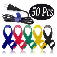 【CW】 50pcs T-type Cable Tie Wire Reusable Cord Organizer Stick Computer Data Bulcker Bundle Colorful Wi H6H9