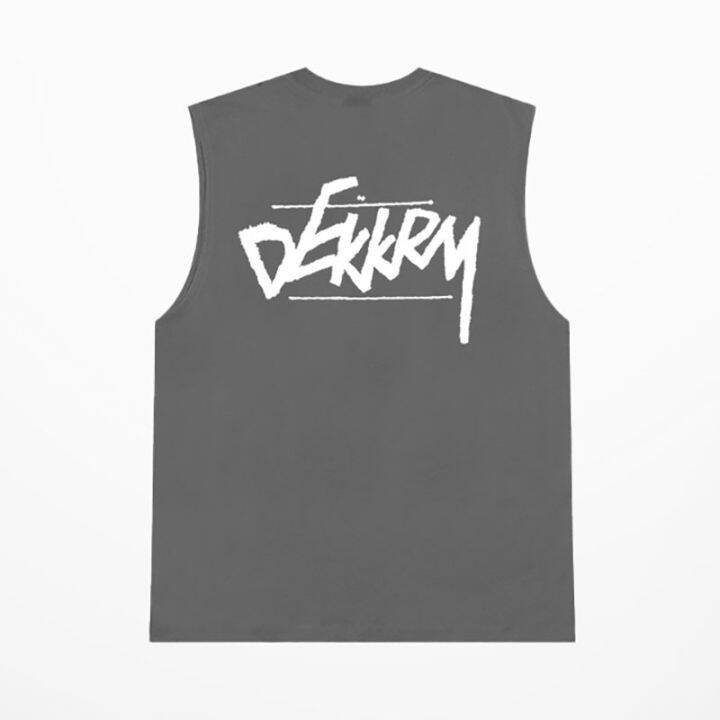 original-american-style-vibe-personality-heavy-260-cotton-sports-vest-mens-summer-tide-brand-letter-printing-vest-sleeveless-t-shirt