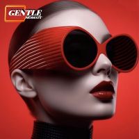 (GENTLE MOSCOT)Western Ins Future Big Frame Fashion Sunglasses Exaggerated Punk Sun Glasses For Women