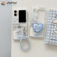 JieHui เหมาะสำหรับ OPPO Find N2 flip Hollow Butterfly + Bracket CHAIN เคสโทรศัพท์แฟชั่นสามชิ้น