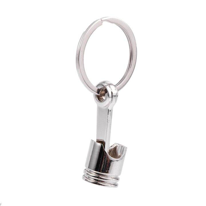 trendy-car-engine-piston-keyring-chain-keychain-key-fob-silver