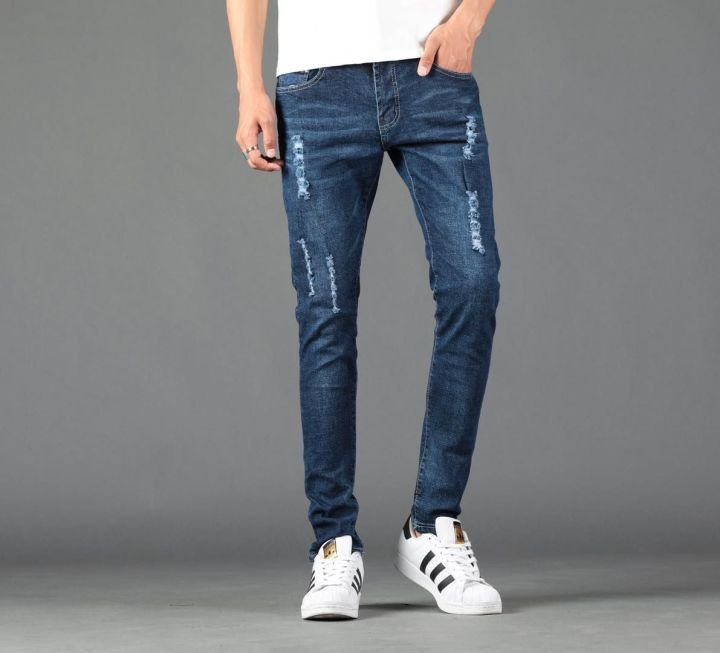 ZABA# Tattered jeans for men skinny stretchable pants | Lazada PH