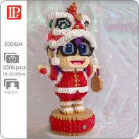 LP 200604 Anime Dr.Slump Spring Festival Arale Lion Dance Girl Model Mini Diamond Blocks Bricks Building Toy for Children no Box