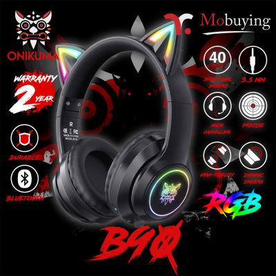 หูฟังเกมมิ่ง ONIKUMA B90 Bluetooth Wireless Gaming Headset หูฟังไร้สาย หูฟังบลูทูธ หูฟังเล่นเกม เสียงเบสแน่น ไดร์เวอร์ขนาด 40 มม. ประกัน 2 ปี ส่งจากไทย #mobuying