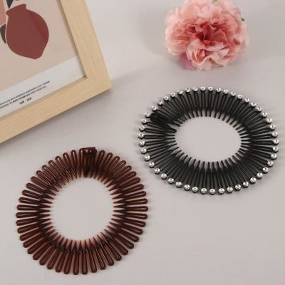 【CW】 1PC Banana Lazy Hair Combs Clip Stretchable Hairclip Band Comb Teeth Headband