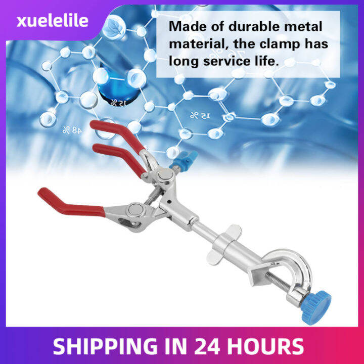 Lab Flask Clamp Adjustable ThreeProng Swivel Flask Clamp Lab Test Tube