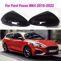 LHD สำหรับ Ford Focus MK4 IV 2019 2020 2021 2022 Gloss สีดำปีกข้างด้านหลังเคสเปลี่ยนที่ครอบกระจก