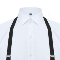 Mens Solid Suspenders Elastic 34 Inch X Back Adjustable Suspenders 5Colors Polyester Elastic Adult Belt X-Shape Braces