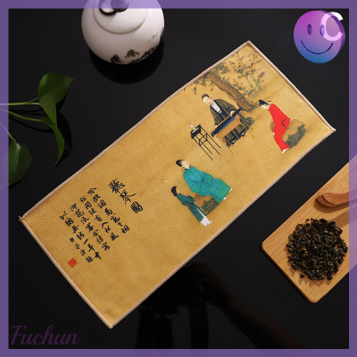Fuchun อุปกรณ์ทำความสะอาดชาผ้าขนหนูดูดซับดีหนาทาสีจีนมืออาชีพ
