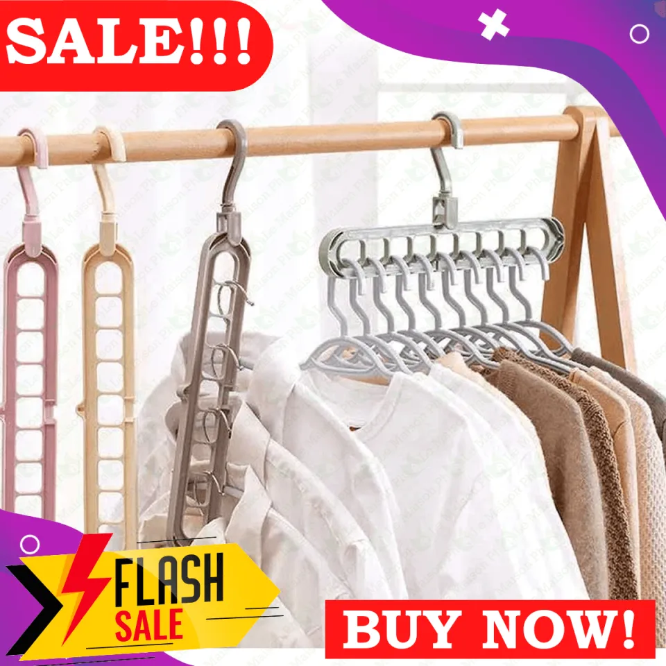 Space Saving Clothes Hanger 9 Holes Multifunctional Smart Closet