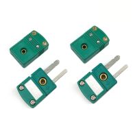 2 Set Mini K Type Thermocouple Wire Connectors Male Female Plug Adapter 200°C(392°F) for Thermocouple Sensor Probe Green