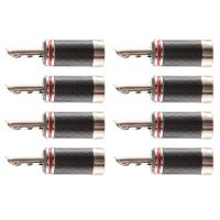 8Pcs Banana Plugs Hi-End HIFI DIY Carbon Fiber Copper Plated Rhodium Electrical Audio Jack Banana Connector Plug