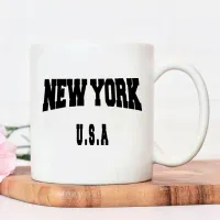 New York U.S.A Letter Printing Water Cups Fashion Practical Ceramic Mug Environment Protection Recyclable Coffee Mugs Juice Mugs