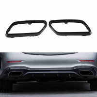 ‘；【。 Exhaust Tip Cover Trims Bezel Fit C‑Class W206 S206 AMG Line 2022+ Car Accessories