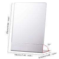 HD Rectangle Tabletop Cosmetic Vanity Mirror with EVA Base, 304 Stainless Steel Portable Standing Self-Portrait Makeup Mirror