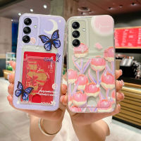 เคสโทรศัพท์ Samsung S23 FE ดีไซน์ที่วางบัตร ลายดอกไม้สวยงาม เคสซิลิโคนอ่อนนุ่ม Galaxy S23 FE เคสมือถือ