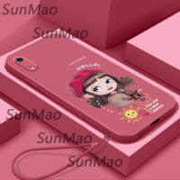 For เคสโทรศัพท์ Huawei Y6 Pro 2019 เสื้อโค้ทสาว Softshell ขอบตรง