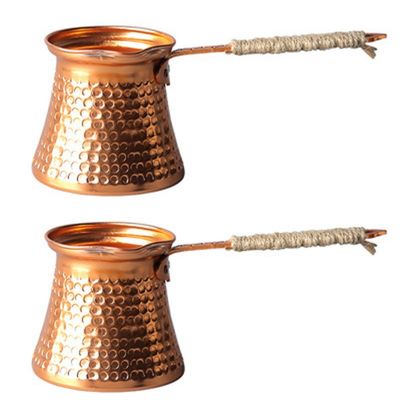 2X Turkish Coffee Pot Coffee Maker Moka Pot 3 Person 200 ML Copper Handmade High Quality Decorative Gift Accessory