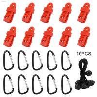 ☸ 10pcs Gardening Tarp Grabbers High Strength Carabiner Crocodile Mouth Multifunctional Red Tent Tied Tarpaulin Clips Awning