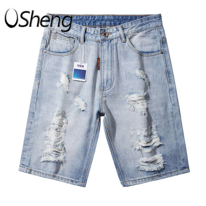 Mens big and tall distressed sales jean shorts