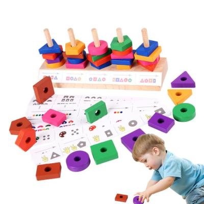 Wooden Sorting Stacking Toys Kids Geometric Shape Puzzles Toy Fine Craftsmanship Learning Toy Gifts for Christmas Birthday and Childrens Day special