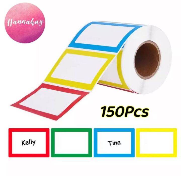 150pcs/roll Name Tag Labels Colorful Plain Name Label Sticker for