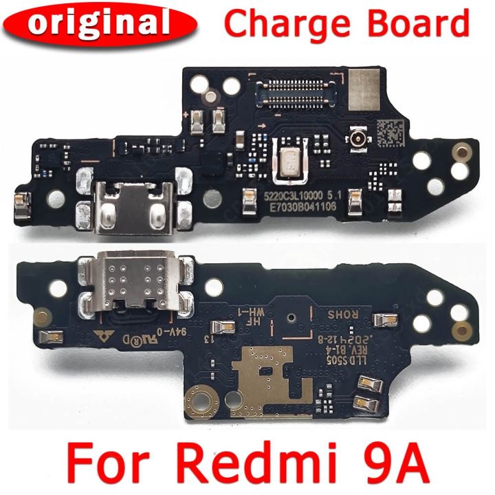 บอร์ดซ่อมโทรศัพท์มือถือ Usb ดั้งเดิมสำหรับ Redmi 9A ชาร์จพอร์ต Pcb Rion Socket ตัวเชื่อมต่อแบบแท่นยืดหยุ่นสายเคเบิลสำหรับเปลี่ยนอะไหล่