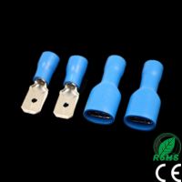 100pcs 50pairs 6.8mm 16-14AWG Female Male Electrical Wiring Connector Insulated Crimp Terminal Spade Blue FDFD2-250 MDD2-250