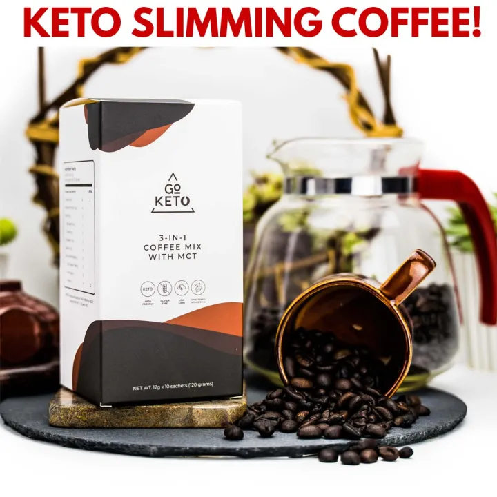 GoKeto 3IN1 Coffee Mix with MCT, Go Keto Coffee 1 box 10 sachets, 3 in