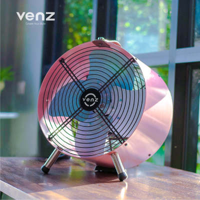 พัดลมถังเหล็ก 12" Venz Tuber series Metal สี Pink Pastel