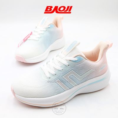 Baoji รองเท้าผ้าใบผู้หญิง รองเท้าวิ่ง พื้นโฟม รุ่น BJW956 สีขาวชมพู ไซส์ 37-41