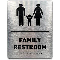 }qiWomenWheelchair Restroom ADA Compliant sign ป้ายอักษรเบรลล์แผ่นอลูมิเนียม